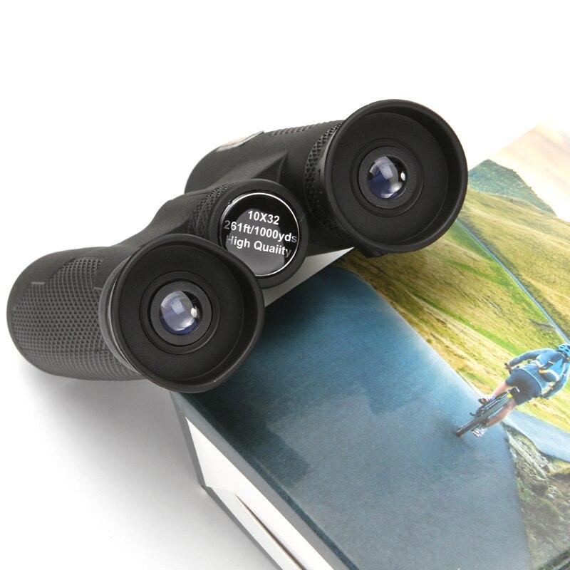 Black HD 10x32 BAK4 Optical Portable Binocular Zoom Monocular Waterproof Powerful Telescope for Camping Hiking Hunting Outdoor