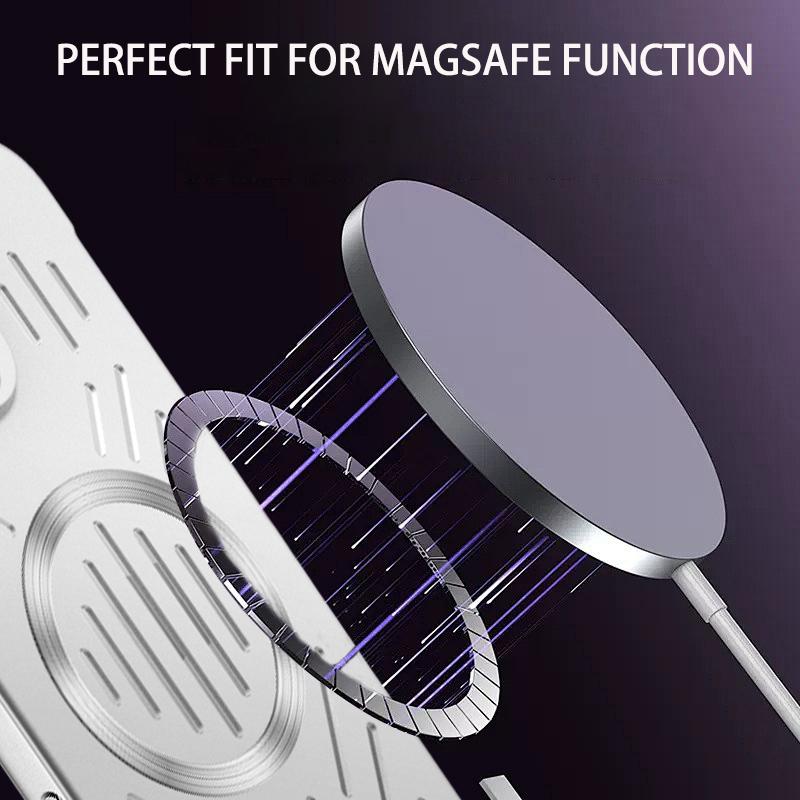 Heat Dissipation Magnetic Phone Case For 17 16 15 14 13 12 11 Pro Max Air For Magsafe Wireless Charging PC Hard Cover