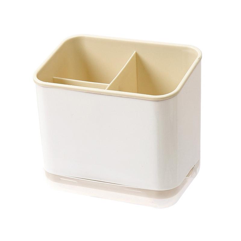 

Пластиковый слив для палочек для еды, держатель для ложек, многофункциональный слив, двухслойный нож для столовых приборов, вилка, сливные стеллажи, кухонные инструменты бежевый