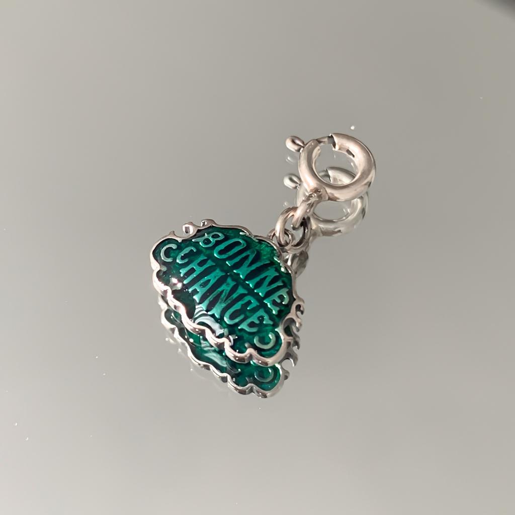 Colorful Double-Sided Enamel Good Luck Brand Single Pendant Ins Cold Wind Niche Light Luxury Design Necklace Premium