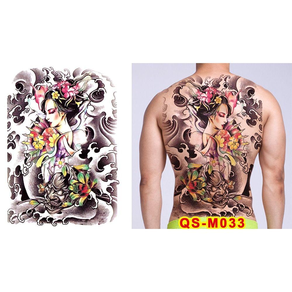 Water Transfer Printing Full Back Tattoo Sticker Buddha Pattern Full Back Temporary Tattoos  Unisex