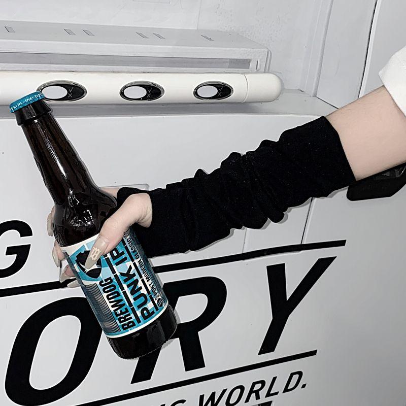 

Yamamoto Dark Ninja Oversleeve Female Harajuku Style Gothic Japanese Style Black Half Finger Gloves Sunscreen Arm Sleeves Arm Guard Ice Sleeve Black All yards