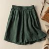 Wide Leg Short Women's Summer Outerwear Loose Pleated Elastic High Waist Slimming Artistic Casual Pants
