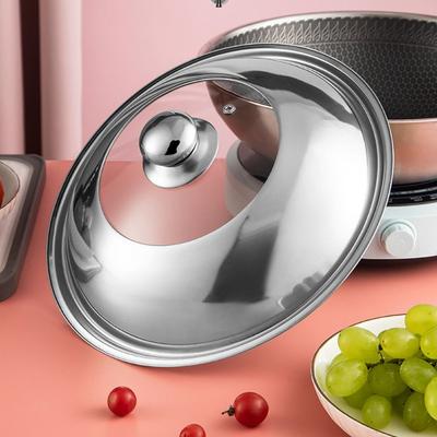 Couvercle Universel pour Wok 28/30/32/34/36/38 CM Couvercle de Poêle Inoxydable Couvercle de Casserole Visible Ménage