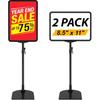 Sign Holder Stand Tabletop - 8.5 X 11 Adjustable Sign Stand, Table Top Poster Stand for Vertical Horizontal Display, Standing Sign Holders Black