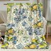 1pc Lemon-themed Printed Flannel Blanket Single-sided Print Soft Warm Lightweight Suitable for Travel Camping Living Room Office N