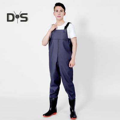 Fishing Bib Overall with Anti-slip Rubber Boots Waterproof Breathable Adjustable Men Women Hunting Work Pants Trouser Rain Gear Workwear
