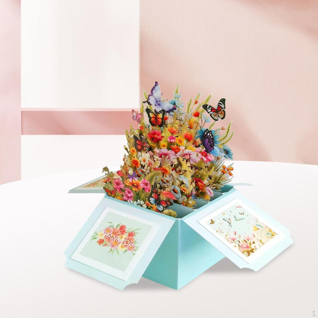 3D Bouquet Greeting Card, Mother's Day Birthday Gift for Mother, Grandma,