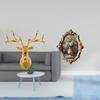 Resin Deer Head Wall Sculpture And Vintage Photo Frame Art Collection for Office Home Bedroom