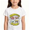 Children's Cotton T-shirts SuperKitties Cartoon Print Kids Short Sleeve Cute Boys Girls 2-12Y Tees Casual Crew Neck Tops Summer