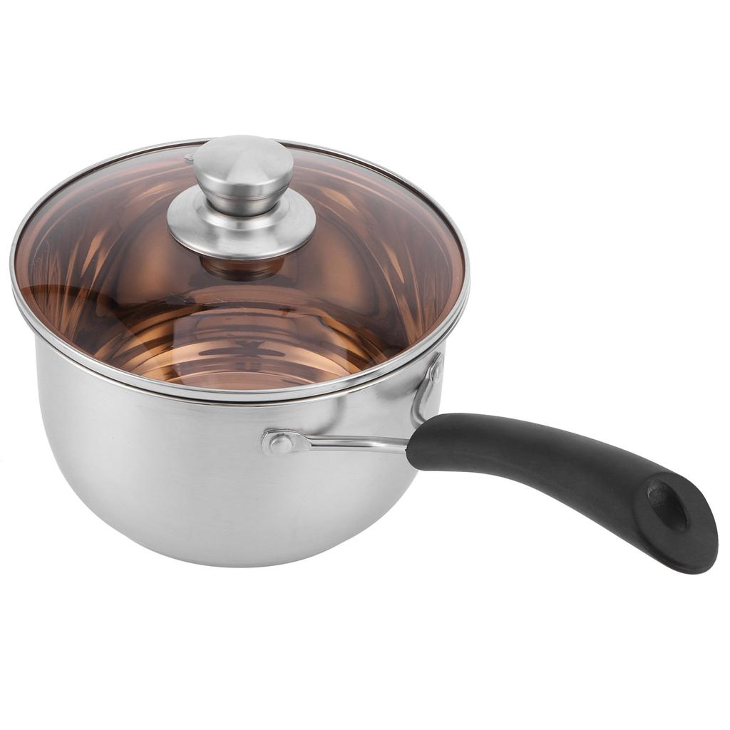 18cm Soup Pot 304 Stainless Steel Single Handle Food Supplement Saucepan Cooking Supplies