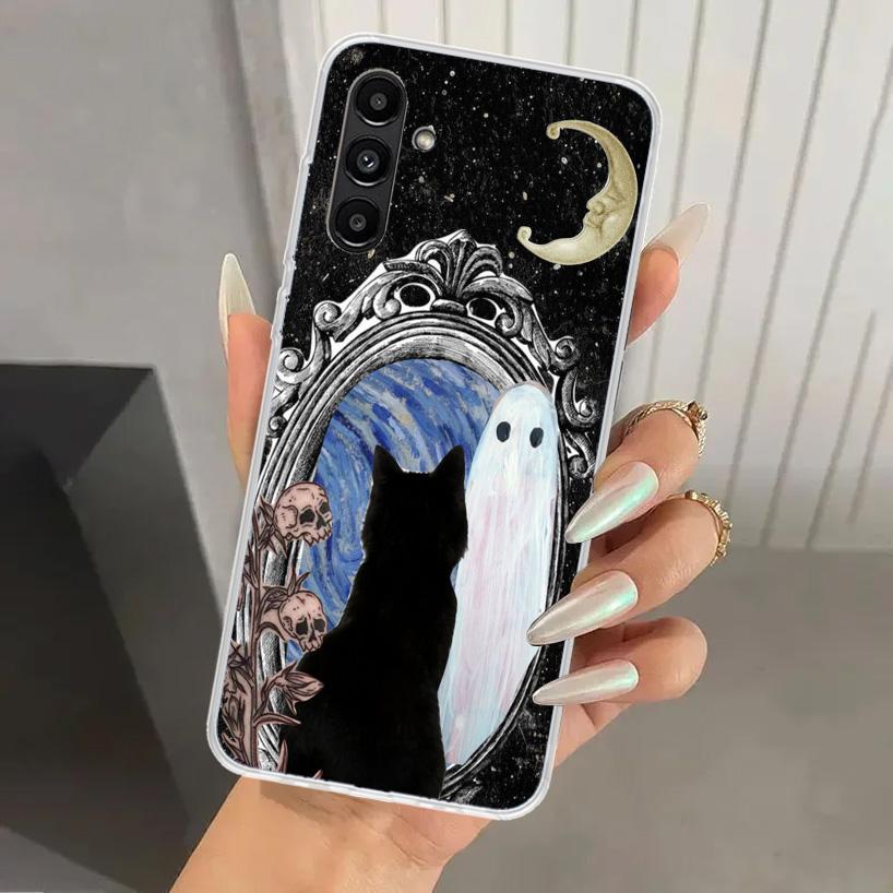 Witch And Cat Colorful Cute Phone Case for Samsung Galaxy A17 A16 A37 A26 A36 A57 A56 A15 A25 A35 A55 A14 A24 A34 A54 A13 A23 A3
