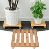 Wooden Plant Roller Stand with 360° Detachable Wheels Palnt Pulley Pallet Holder Durable Pot Base
