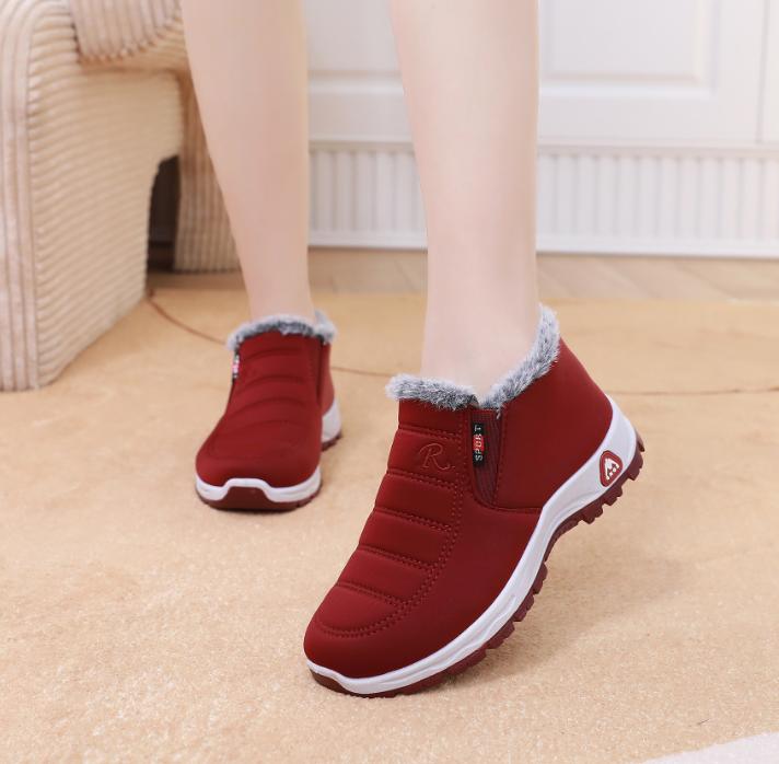 Δερμάτινες Γούνινες Μοκασίνες Γυναικεία Αθλητικά Αθλητικά Παπούτσια Ηλικιωμένη Γυναίκα Μαλακά Ζεστά Άνετα