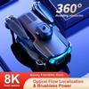 New K102 Max Mini Drone 8K HD Camera Optical Flow Drones Aerial Photography Quadcopter 360° Intelligent Obstacle Avoidance 5G WIFI FPV Dron RC Toy UAV
