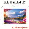 2D Fuji Lake Garden Scenery Banner for Product Photography, Video Shooting and Live Background