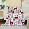 1PC Throw Christmas Reindeer Red Plaid Flannel Blanket Xmas Holiday Throw Soft Warm Festival Decor Lucky Blankets Pefect Gifts