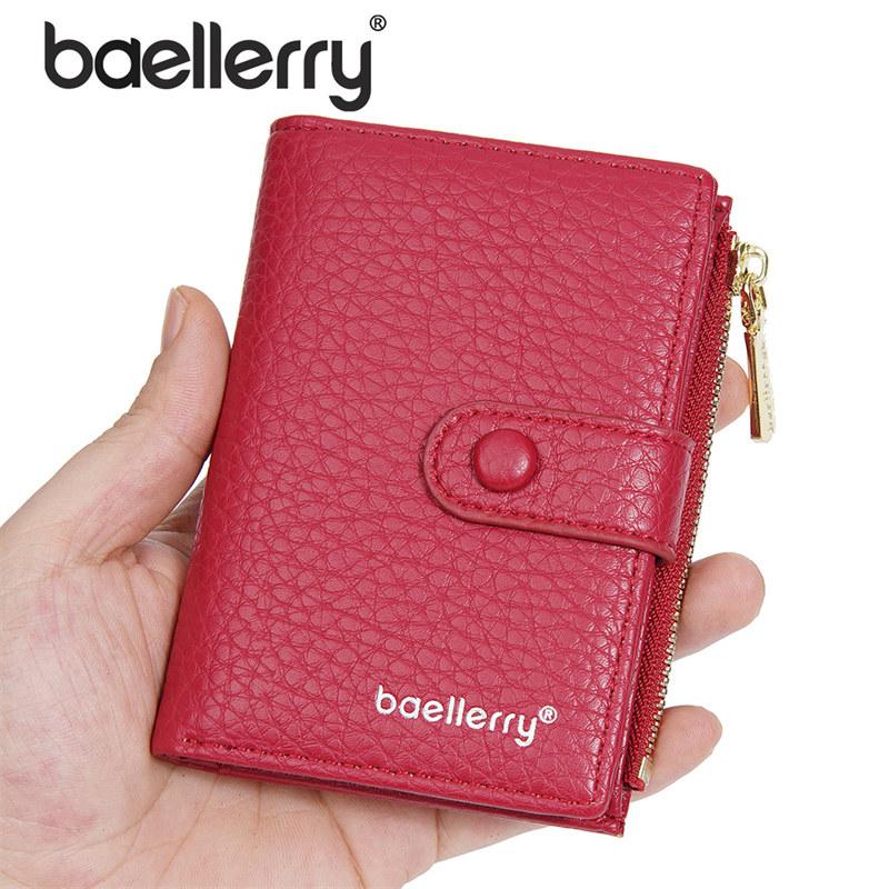 Baellerry Women Short Wallets Fashion Design Key Chain Purse Artificial Leather Coin Purses Card Holder