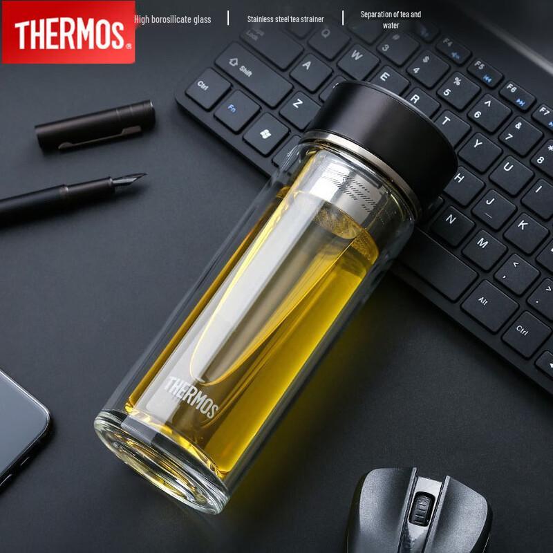 THERMOS Double Wall Borosilicate Glass Tea Bottle