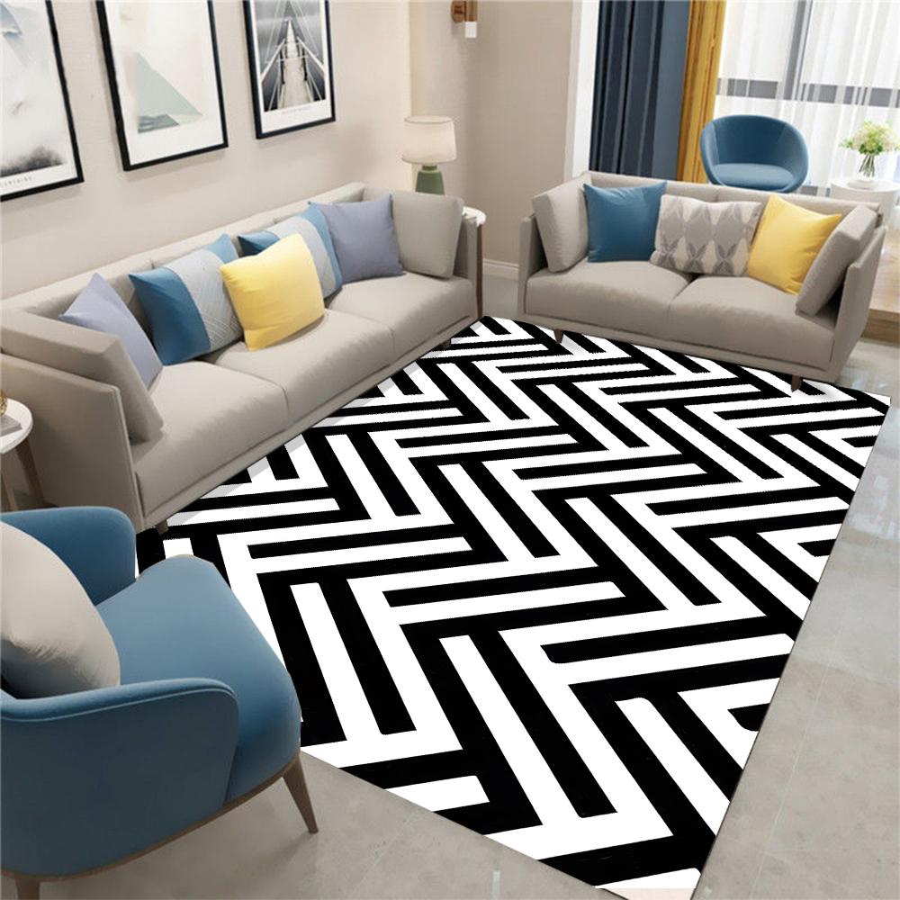Geometry Ripple Lines Carpet for Living Room Luxury Bedroom Floor Mat Non Slip Bathroom Area Absorbent Foot Pad Home Decor Rug