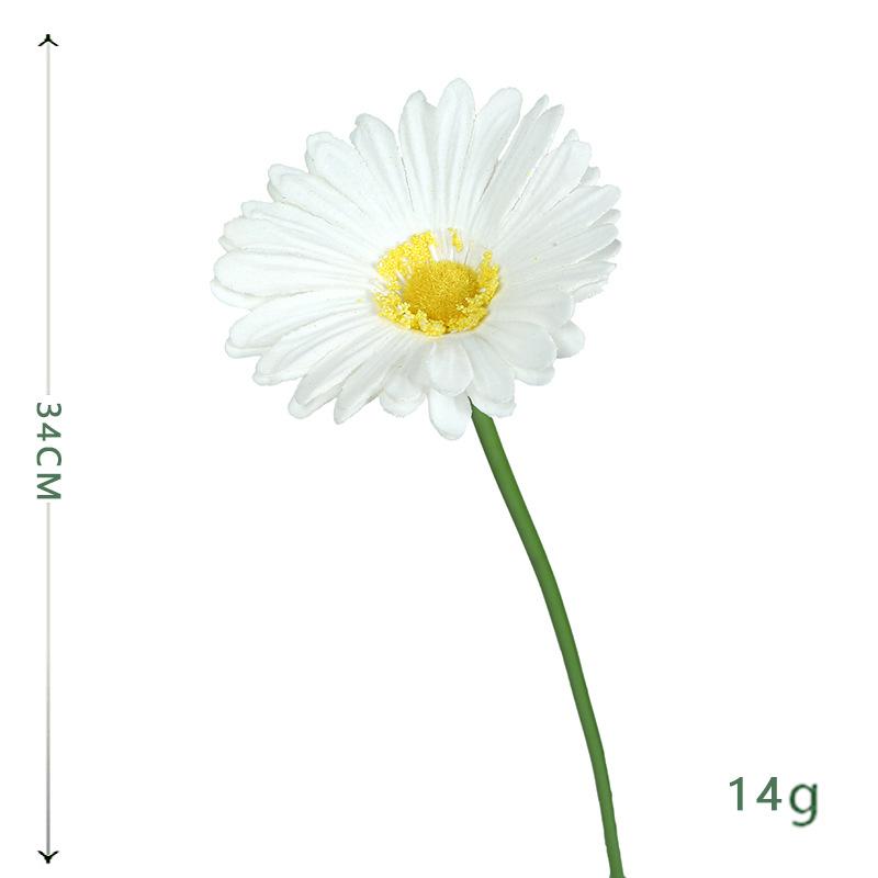 Искусственные цветы ПУ Ромашка Ромашка Декор для гостиной обеденного стола Вечеринка Ваза Цветочные фотоаксессуары Искусственные цветы 5pcs белый