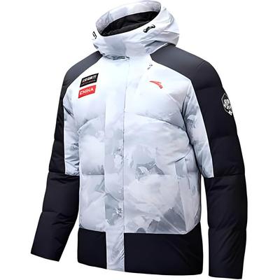 Série Artisanat Veste en Duvet Chaude Imperméable Coupe-Vent Veste Homme Imprimé All-Over Blanc Pur Noir Basique 152447926N-3