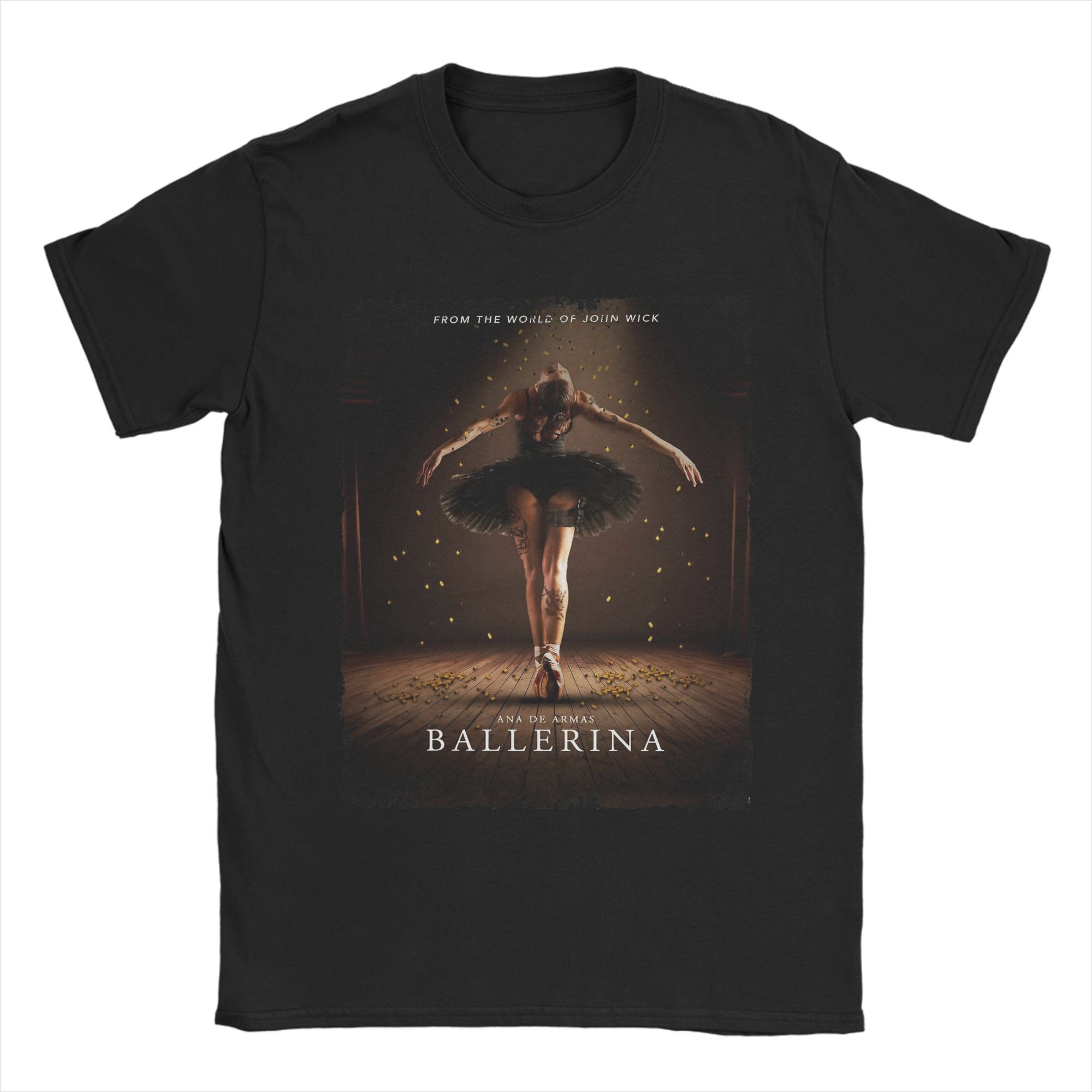 

Fashion From the World of John Wick Ballerina 2025 Movie T-Shirt Men Crew Neck Cotton T Shirt Short Sleeve Tees Unique Tops L
