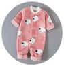 Coral Fleece Flannel Romper: Thick Velvet Homewear for Babies - Autumn/Winter