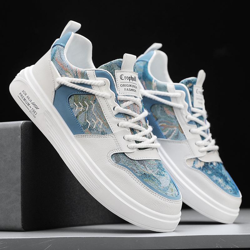 

Мужская обувь Guochao Контрастный цвет Плоская подошва Дизайн обуви Harajuku Молодежная спортивная обувь 44