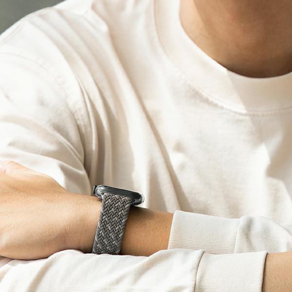 Uniq Pasek Aspen Apple Watch 44/42/45 Mmseries 1/2/3/4/5/6/7/8/9/Se/Se2 Braided De Szary/Pebble Grey