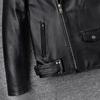 Motorcycle Jacket Men Genuine Cow Leather Jackets Slim Short Men's Cowhide Coat Autumn Biker Jacket Moto Riding Clothing Spring