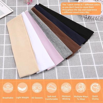 Solid Color Sporty Headband Elastic Sweat-absorbing Wide Hairband Yoga Fitness Running Fashion Outdoor Sports Headwrap
