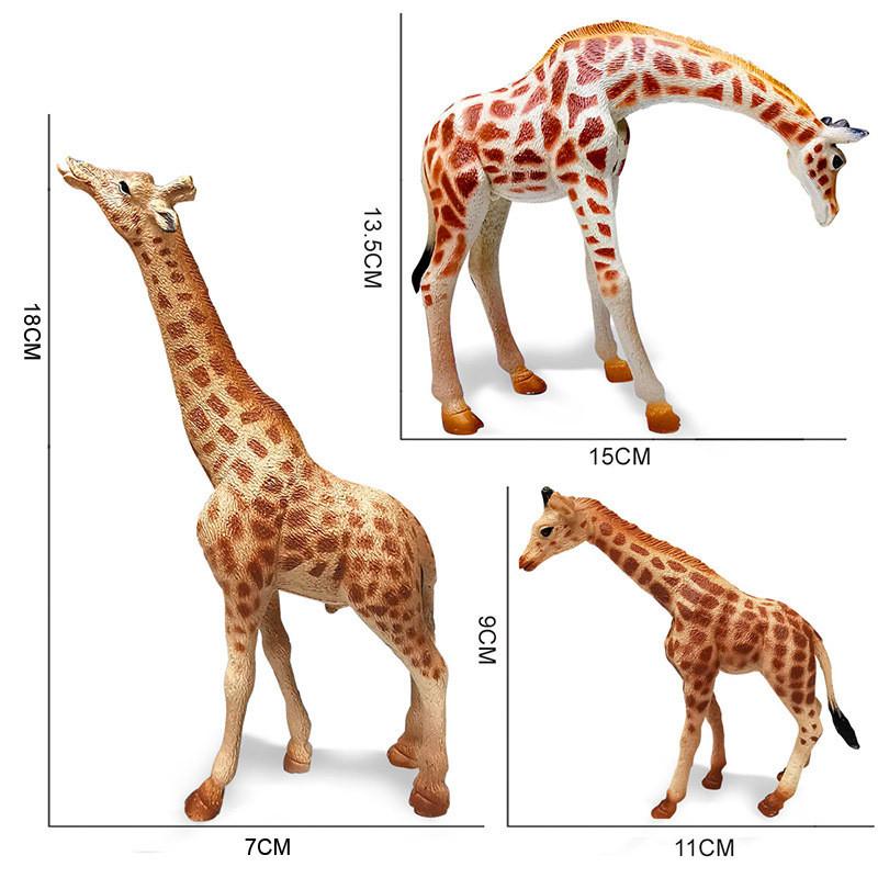 Wildlife Pvc Static Animal Figures Giraffe Family For Home Decor And Educational Use