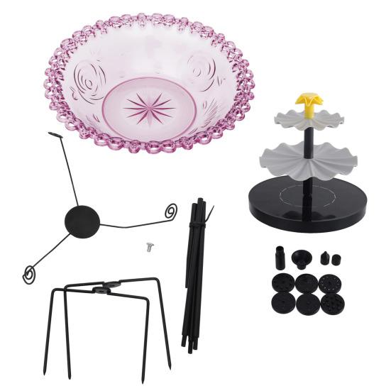 Yousheng Solar Bird Bath Fountain, 3-Tier Cascading Fountain Hanging Bird Bath, Solar Powered Outdoor Hummingbird Bath Fountain, for Garden Backyard