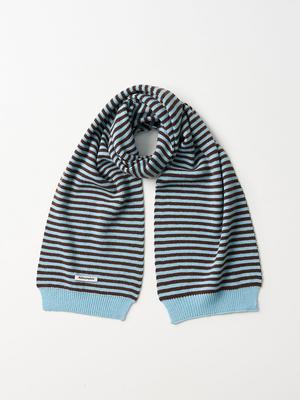 Olinkeompeulliteu Candy Stripe Knit Scarf (Aqua & Brown)