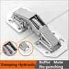 90 Degree Steel Cabinet Hinges No-Drilling HoleHydraulic Buffer Hinge Kitchen Cabinet Cupboard Hinges Furniture Hardware