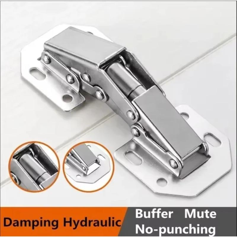 90 Degree Steel Cabinet Hinges No-Drilling HoleHydraulic Buffer Hinge Kitchen Cabinet Cupboard Hinges Furniture Hardware