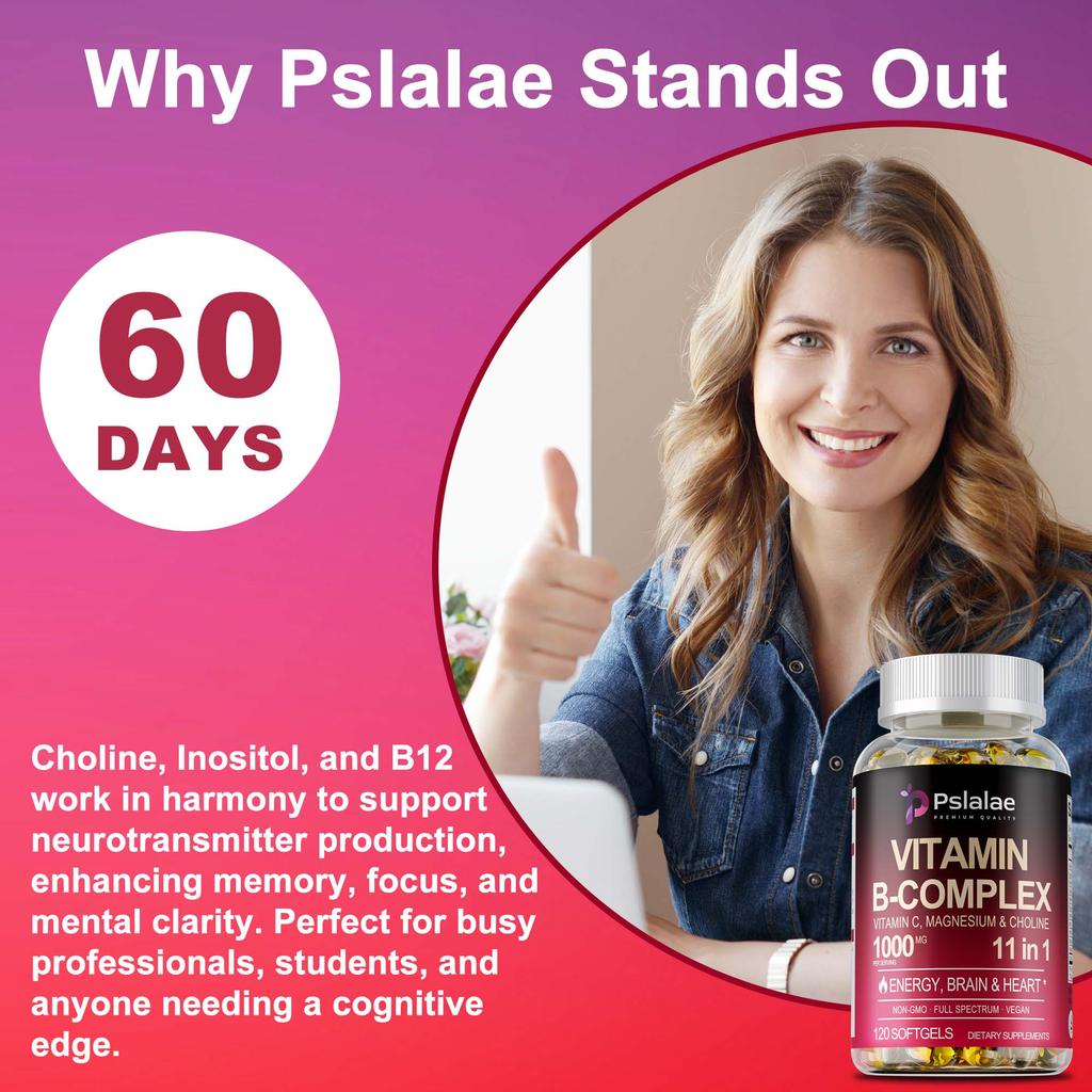 Complex B Vitamin Capsules, Containing Vitamin B1, Vitamin B2, Biotin, High-potency Formula, Suitable for Adults.