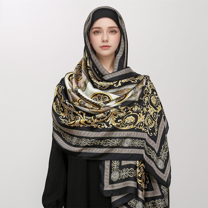 Luxurious fashion design printed silk scarf for women 180x90 cm large size shawl scarf womens headband scarf square scarf