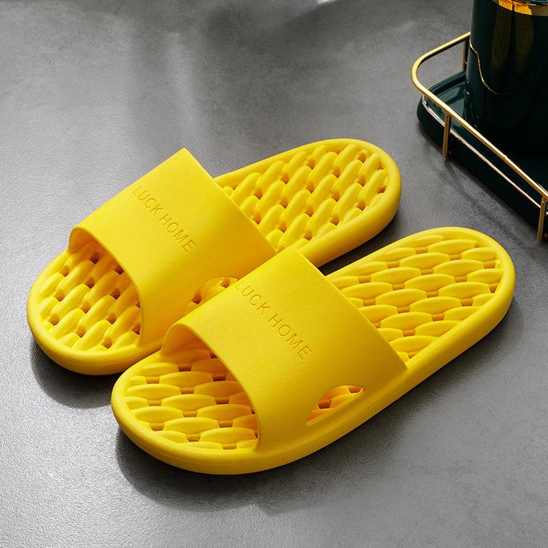 Summer Bathroom Soft Bottom Stepping On Shit Slippers Women's Home Indoor Bathroom Hotel Bath Home Water Leakage Non-slip Cool Slippers Men