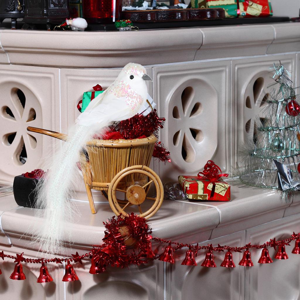 Beautiful Fake Feathers Artificial Bird 12pcs Christmas Tree Birds With Clip Xmas Pendant Drop Ornaments Home Garden Decoration