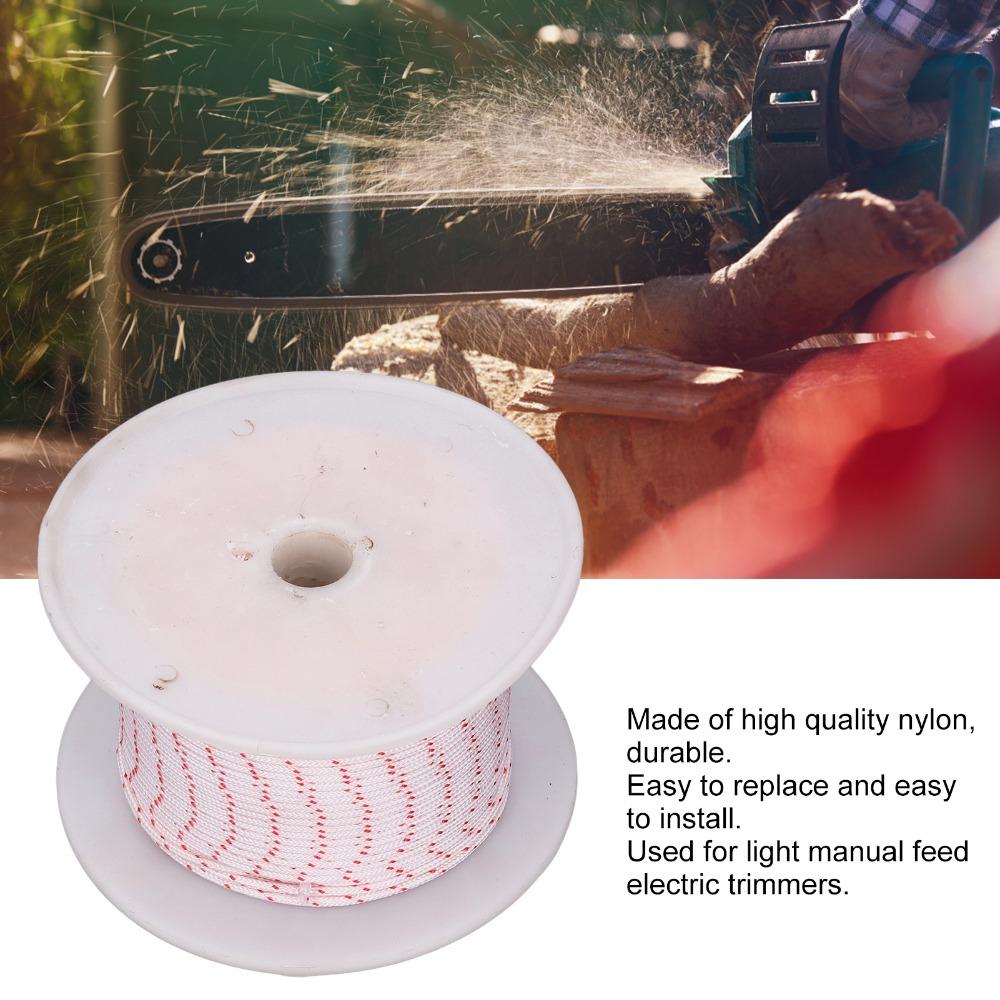 White and Red Recoil Starter Rope Universal Nylon Cutter Rope Practical Lawn Mower Rope