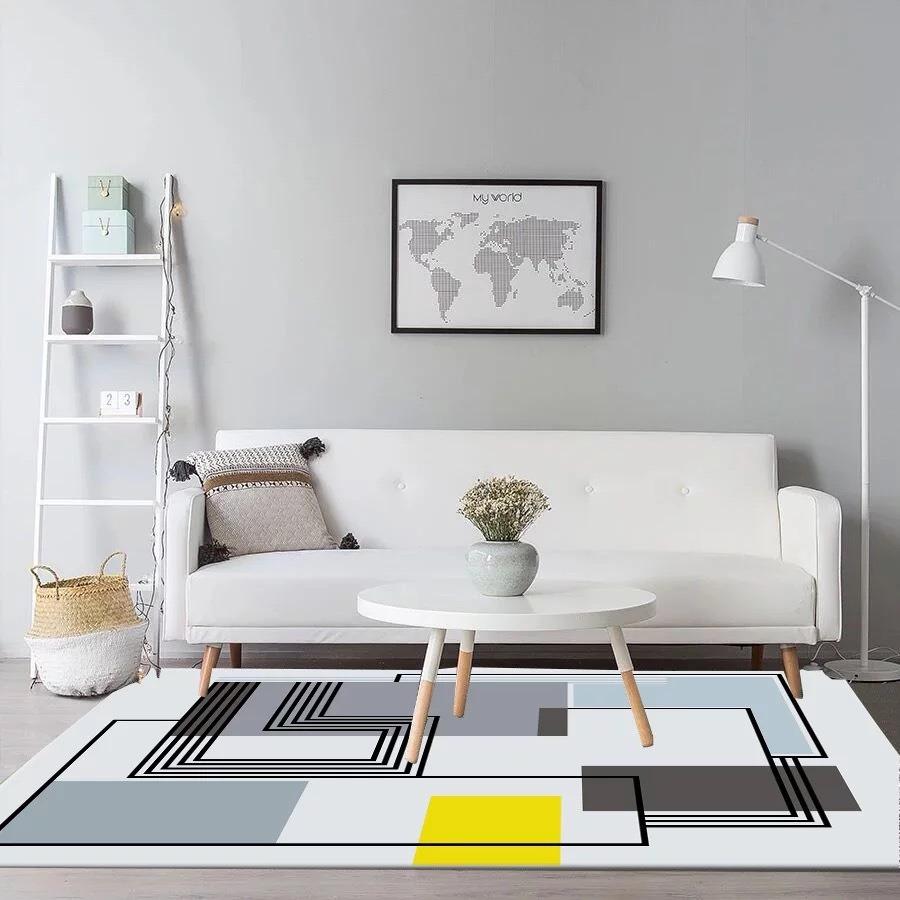 Geometric Abstraction Pattern Carpet Living Room Decoration Hallway Large Size Decor Rugs Bedroom Home Hotel Floor Mat Washable