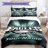 Philadelphia Eagles Customize Your Name Bedding Set Breathable Duvet Cover With Pillowcases Decorative Bed Linen For Bedroom Home Decoration Birthday 