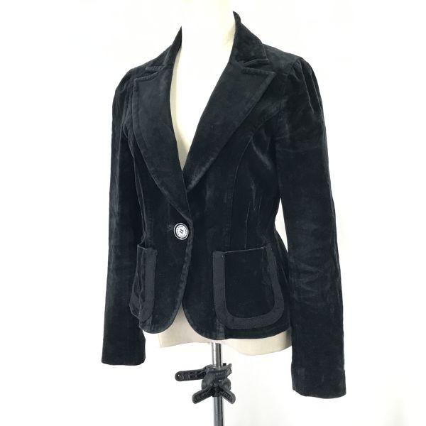 SONIA RYKIEL Velour Tailored Jacket Women’s M Black Sample(USED)