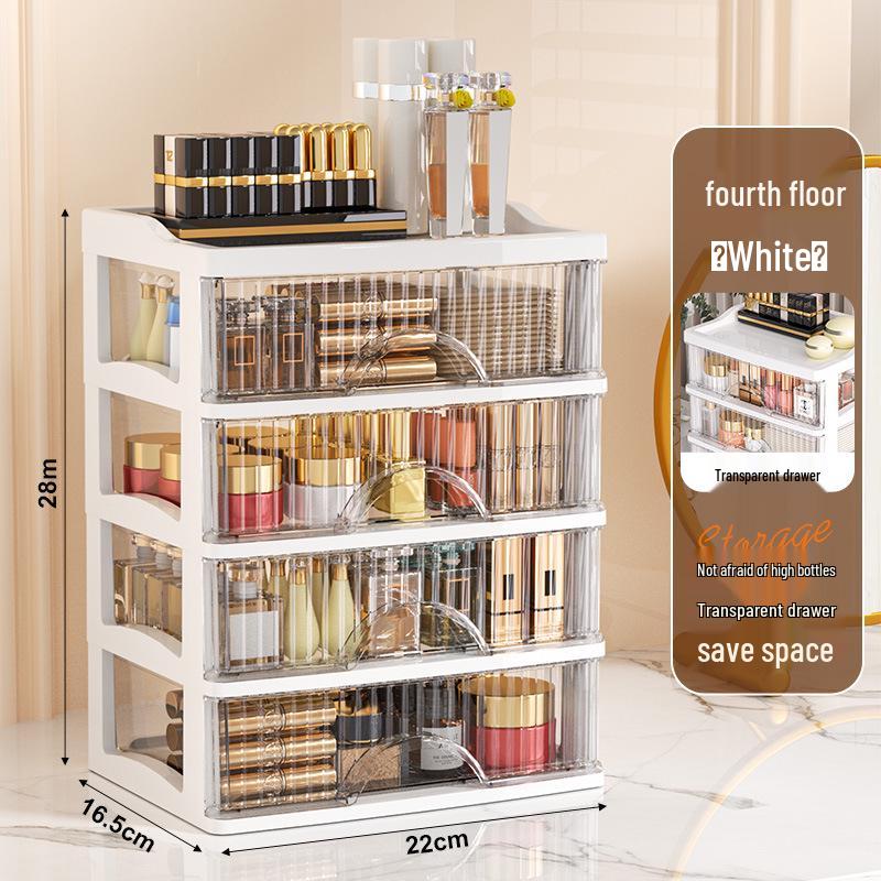 

Белый Роскошный Прозрачный Ящик Настольный Шкаф для Хранения Косметики и Организации Туалетного столика