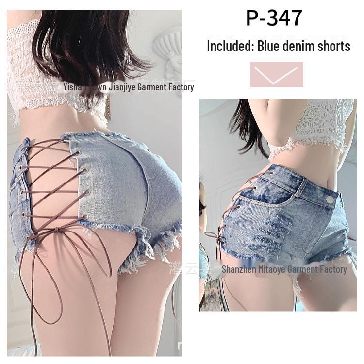 Low Waist Ripped Denim Shorts for Women - Sexy Nightclub Performance Hot Pants