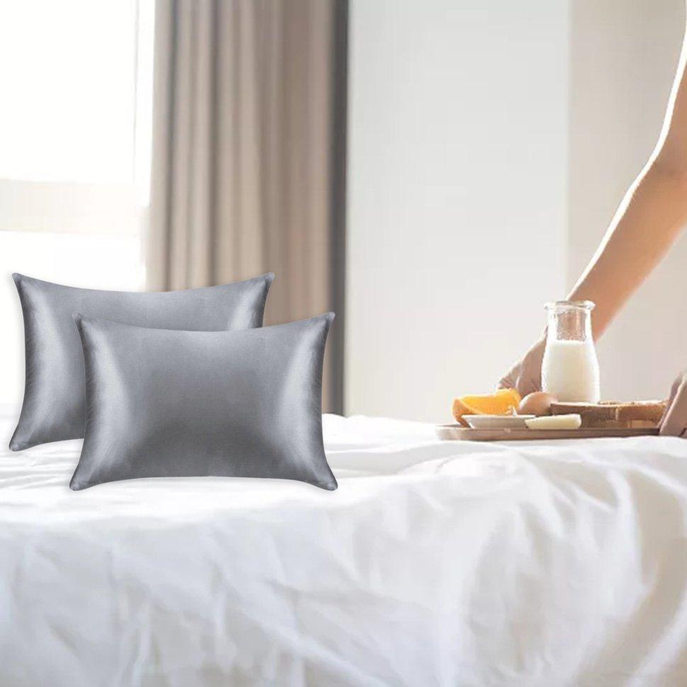 satin zippered pillow protector