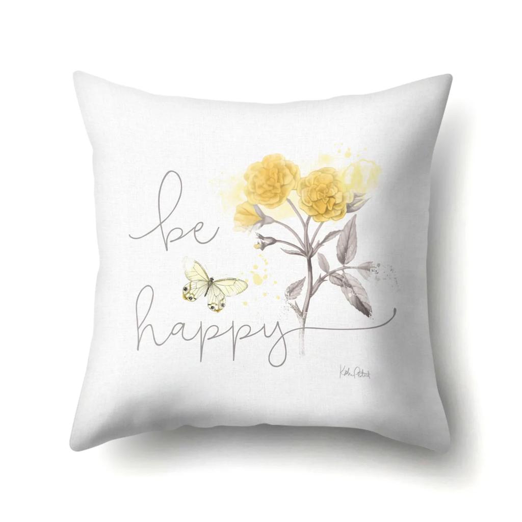 Home Decoration Living Room Sofa Pillowcase Garden  Oil Painting  Cushion Cover Polyester Pillow 45x45cm