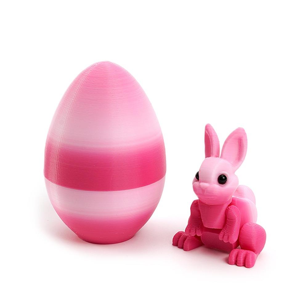 

Fashion Easter 3D Printed Rabbit Eggs Funny Rainbow Animal Model Ornament Cute Happy Easter Gift